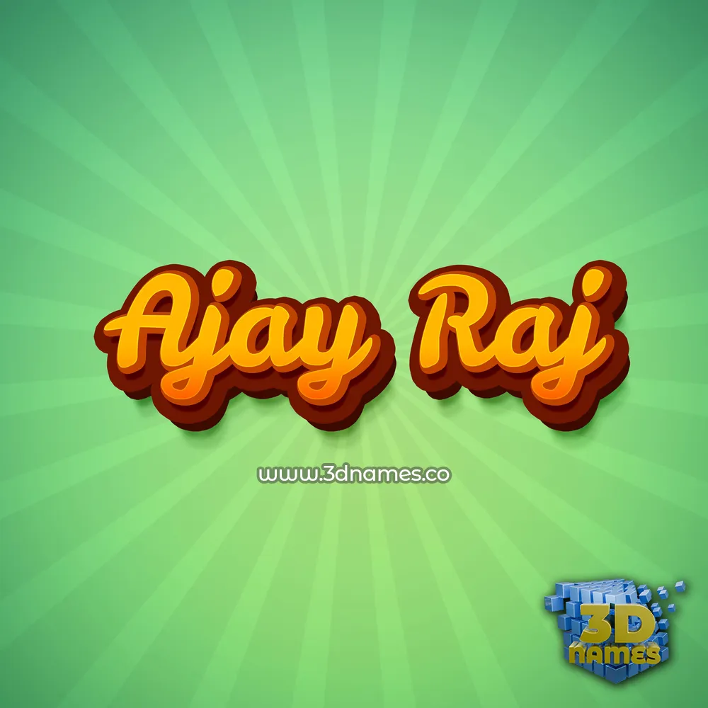 ajay raj in Green Rays style - 3D name wallpaper