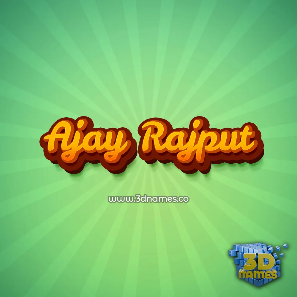 ajay rajput in Green Rays style - 3D name wallpaper