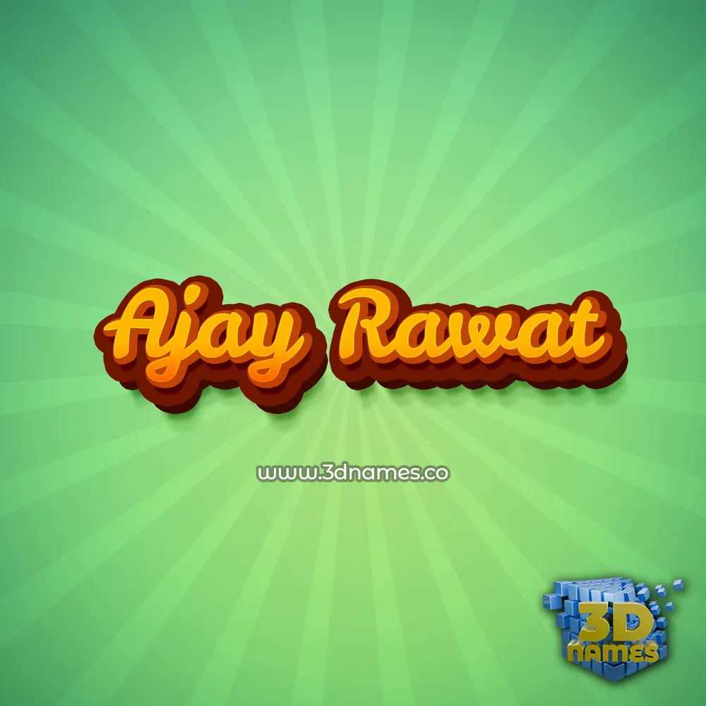 ajay rawat in Green Rays style - 3D name wallpaper