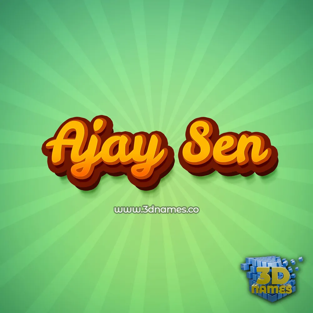 ajay sen in Green Rays style - 3D name wallpaper