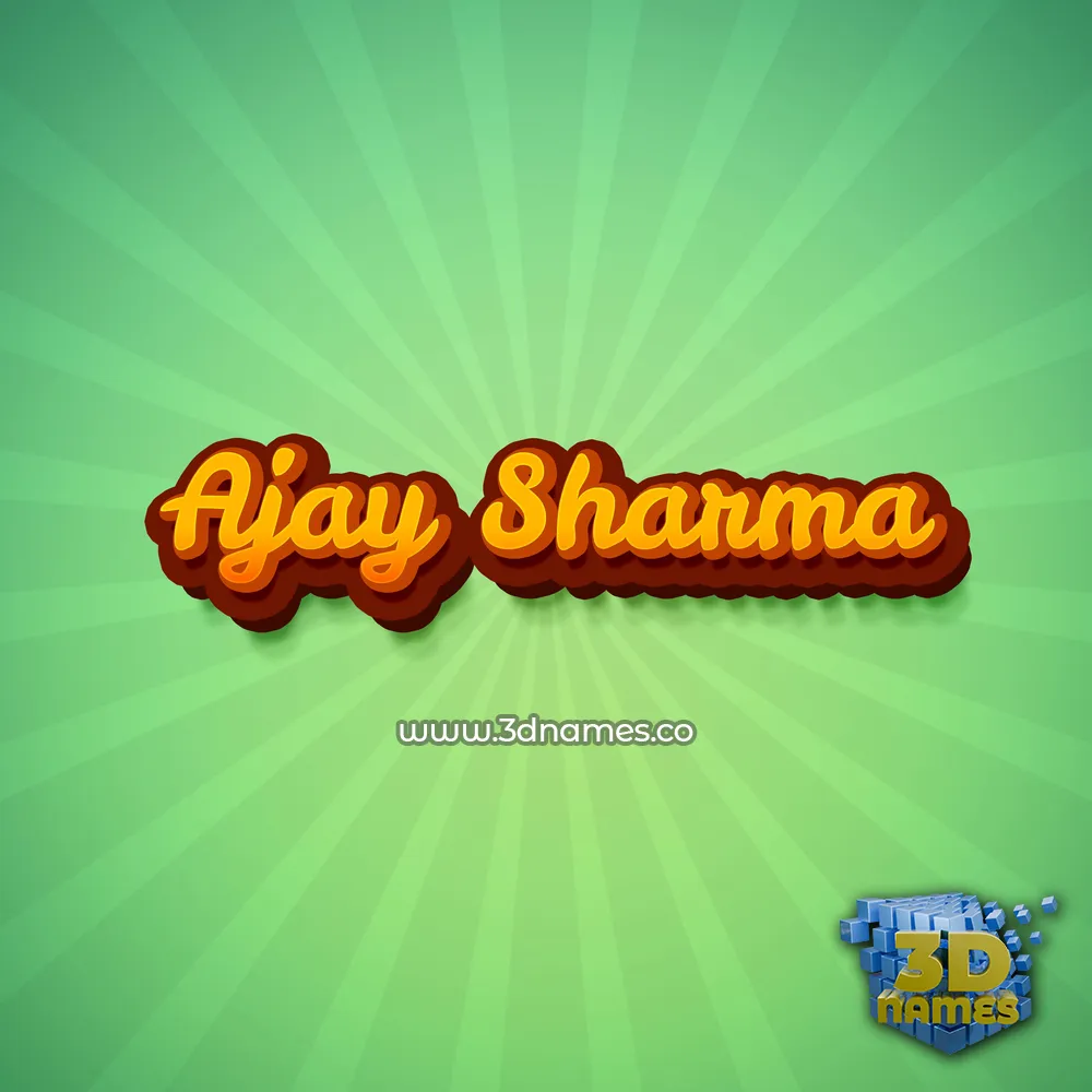ajay sharma in Green Rays style - 3D name wallpaper