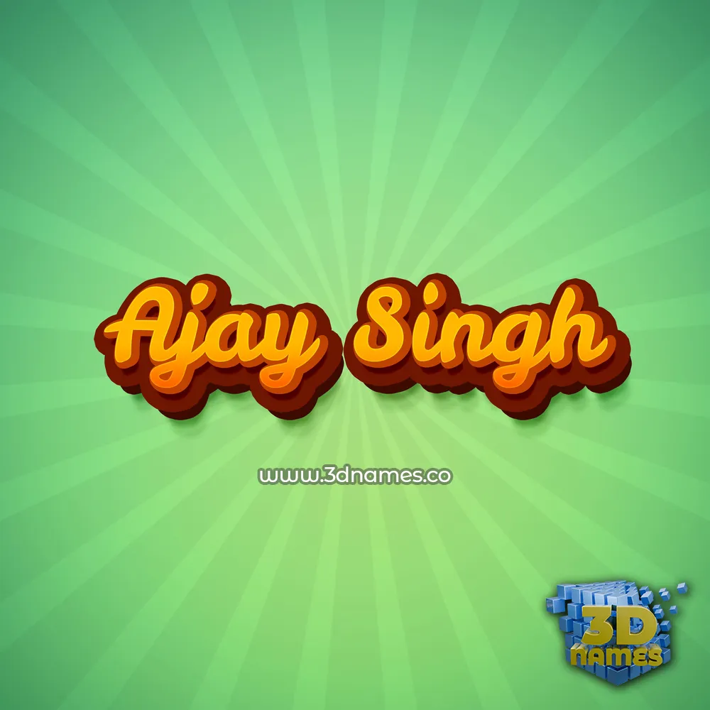 ajay singh in Green Rays style - 3D name wallpaper