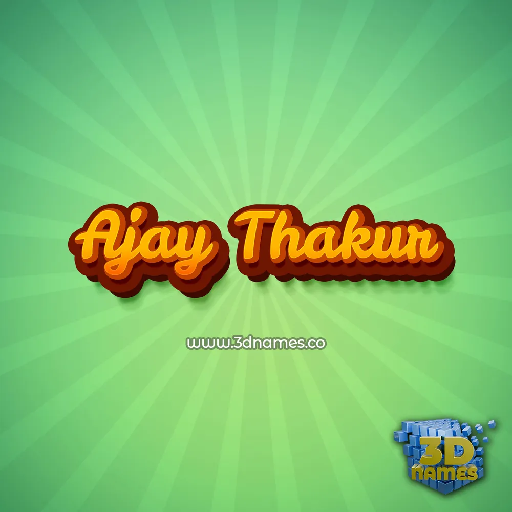 ajay thakur in Green Rays style - 3D name wallpaper