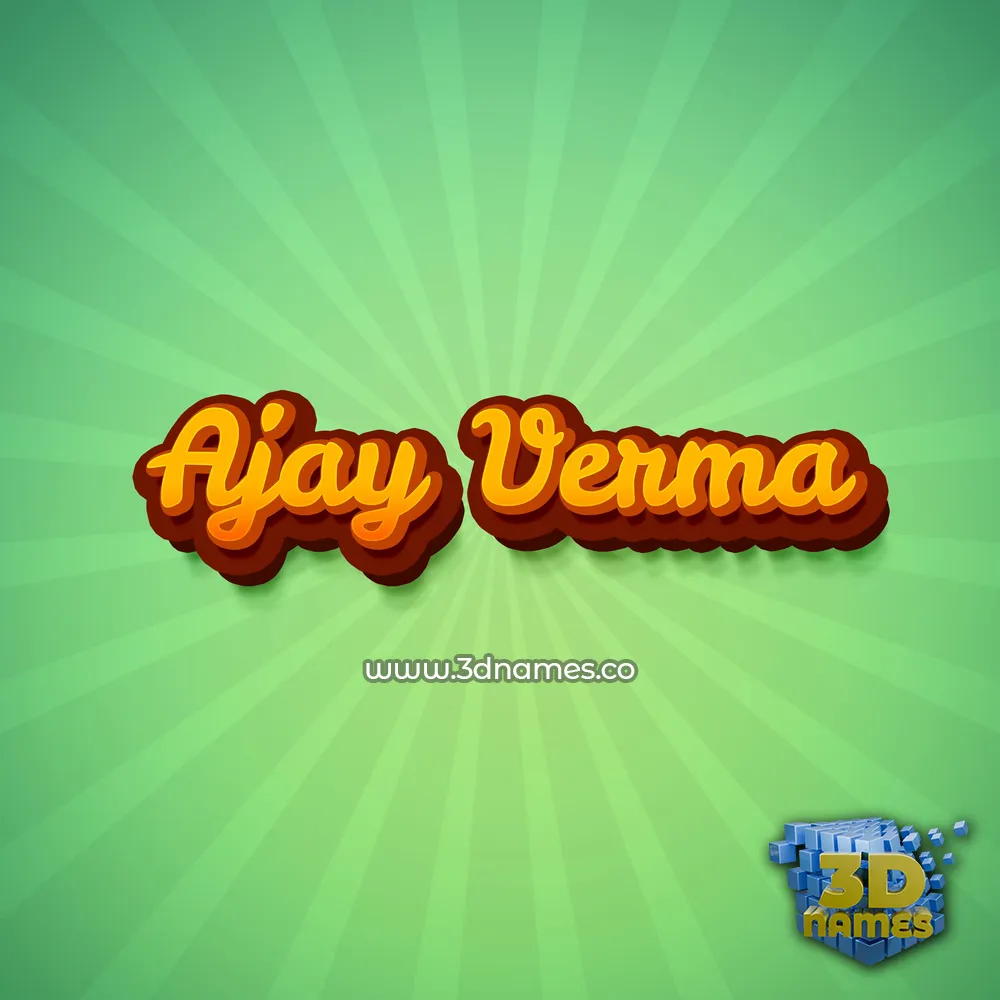 ajay verma in Green Rays style - 3D name wallpaper