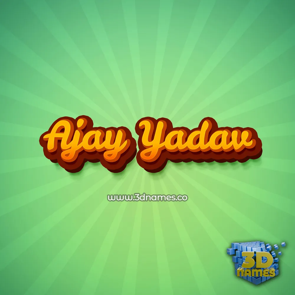 ajay yadav in Green Rays style - 3D name wallpaper
