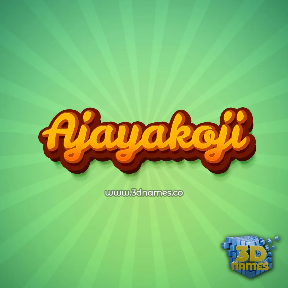 ajayakoji in Green Rays style - 3D name wallpaper