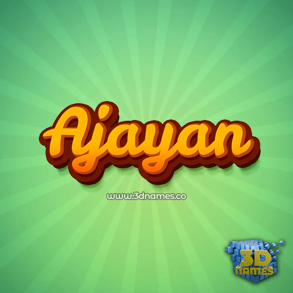 ajayan in Green Rays style - 3D name wallpaper