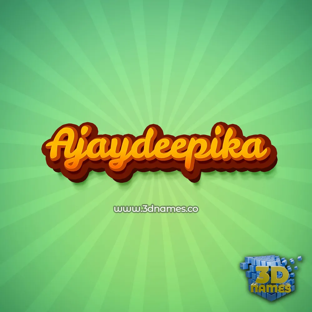 ajaydeepika in Green Rays style - 3D name wallpaper