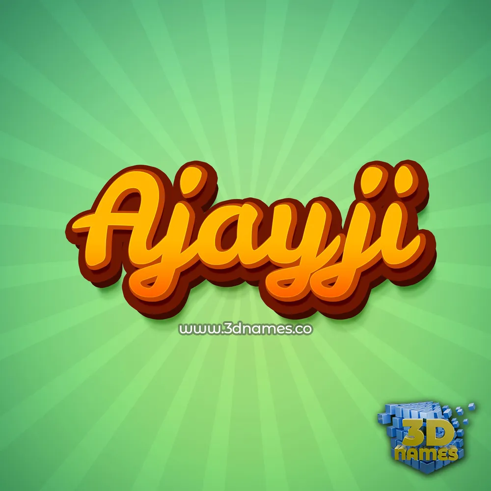 ajayji in Green Rays style - 3D name wallpaper