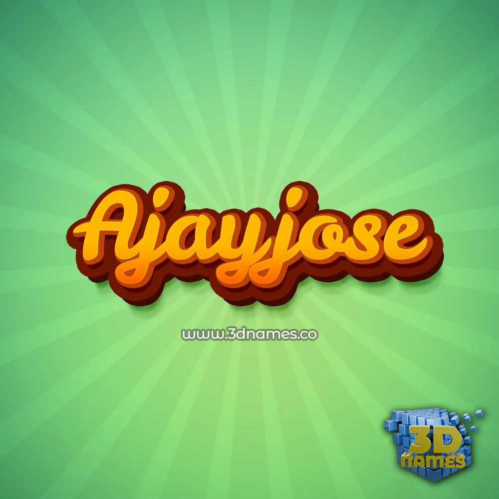 ajayjose in Green Rays style - 3D name wallpaper