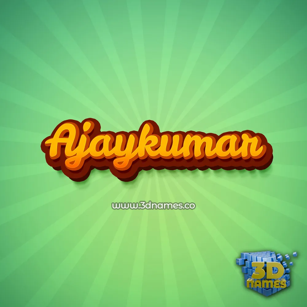 ajaykumar in Green Rays style - 3D name wallpaper