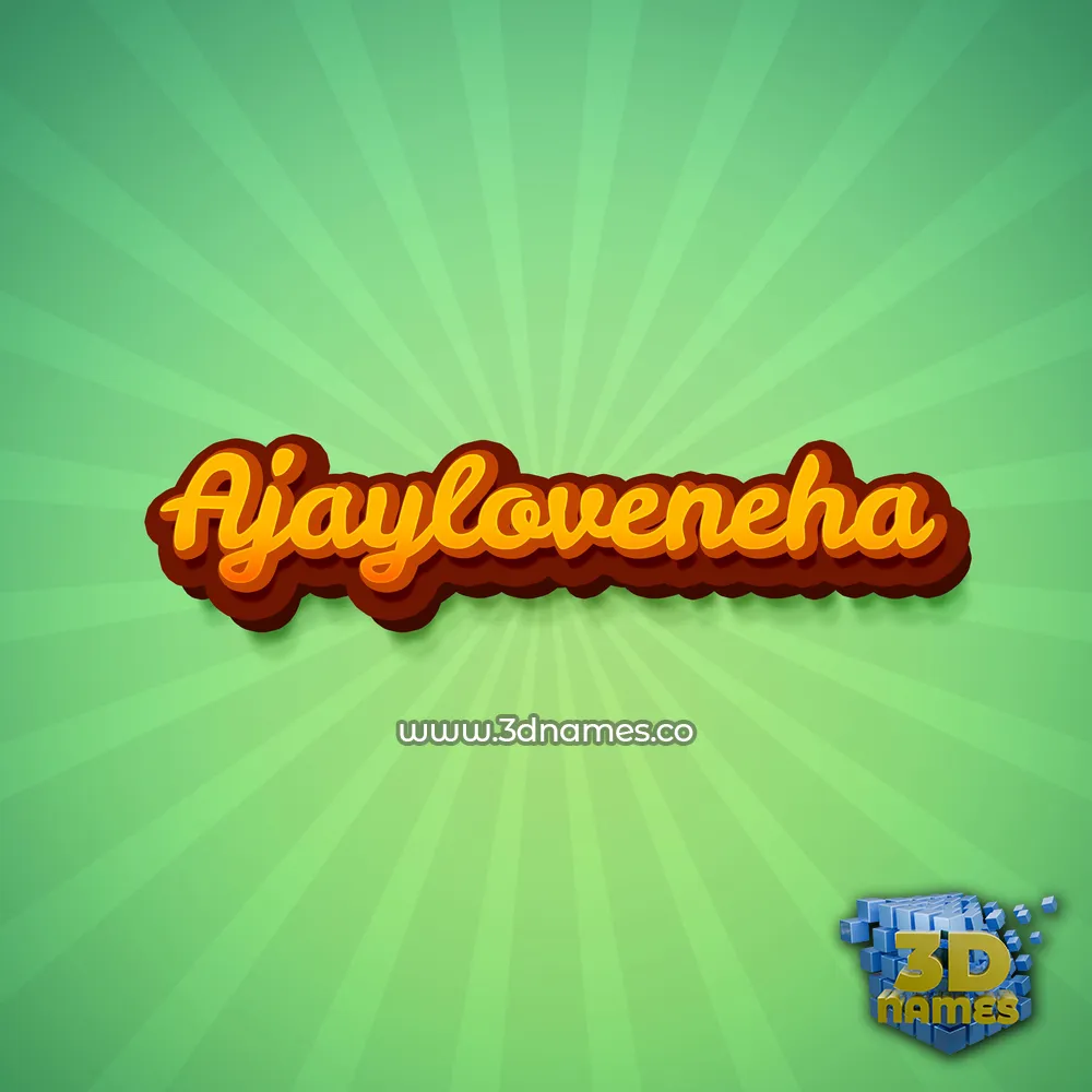 ajayloveneha in Green Rays style - 3D name wallpaper