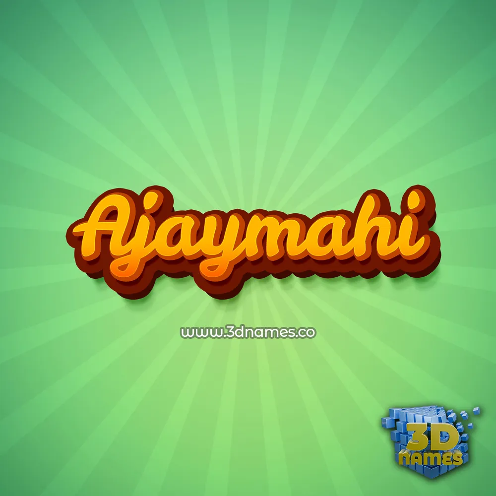 ajaymahi in Green Rays style - 3D name wallpaper