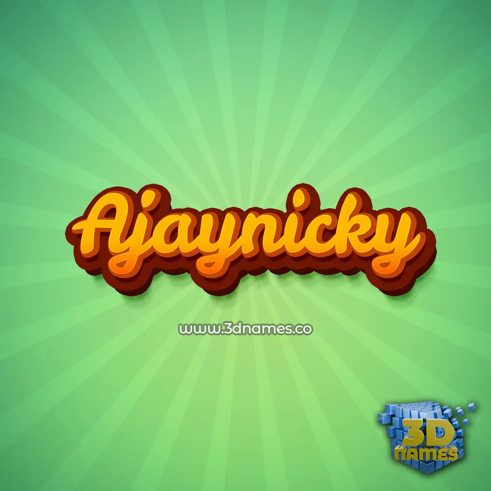 ajaynicky in Green Rays style - 3D name wallpaper