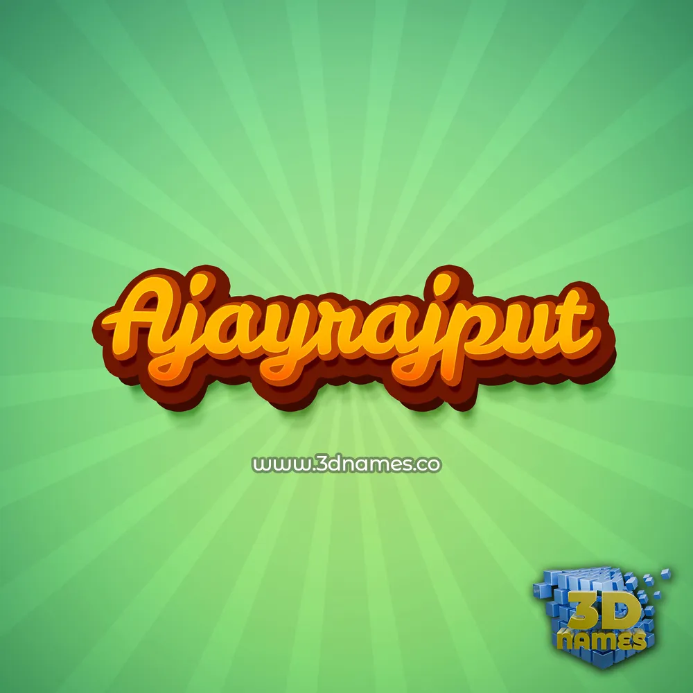 ajayrajput in Green Rays style - 3D name wallpaper