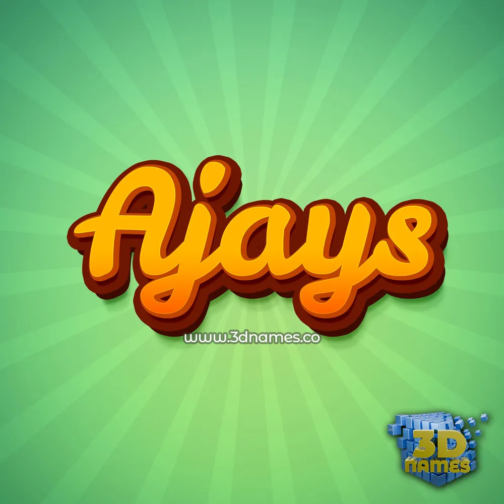 ajays in Green Rays style - 3D name wallpaper