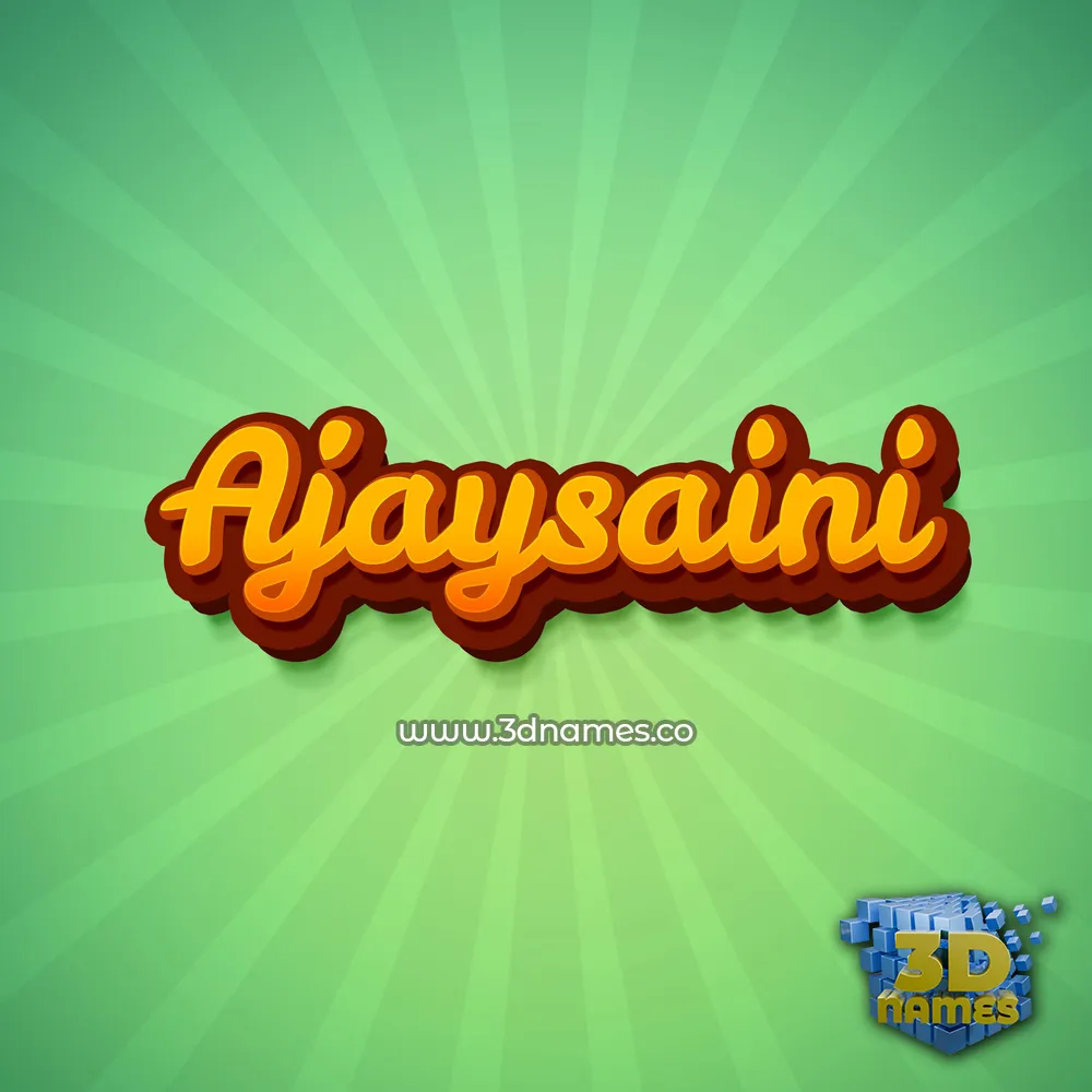 ajaysaini in Green Rays style - 3D name wallpaper