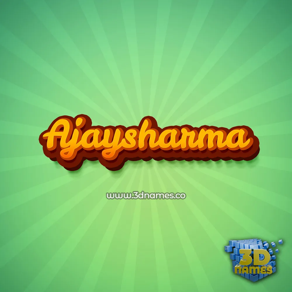 ajaysharma in Green Rays style - 3D name wallpaper