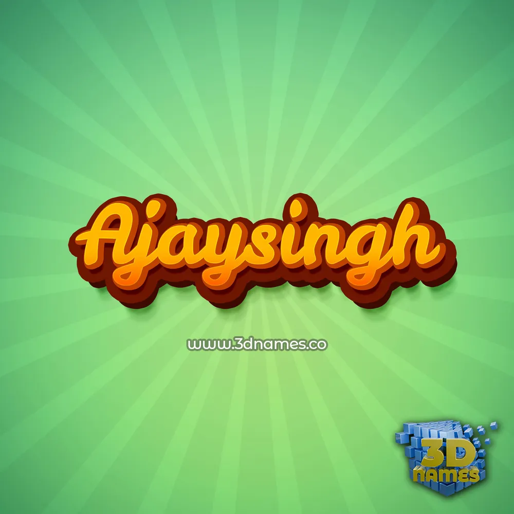 ajaysingh in Green Rays style - 3D name wallpaper