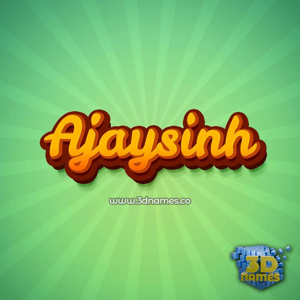 ajaysinh in Green Rays style - 3D name wallpaper