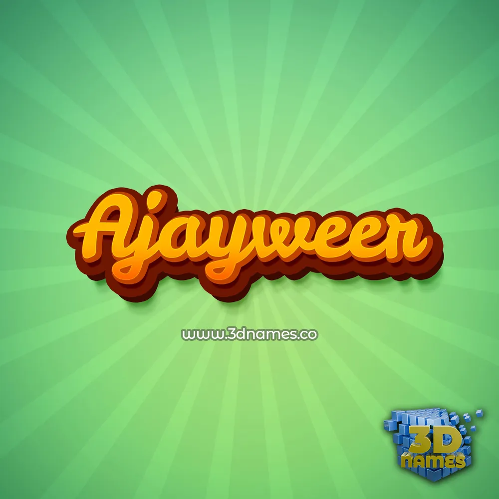 ajayweer in Green Rays style - 3D name wallpaper