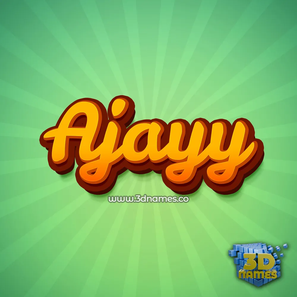 ajayy in Green Rays style - 3D name wallpaper