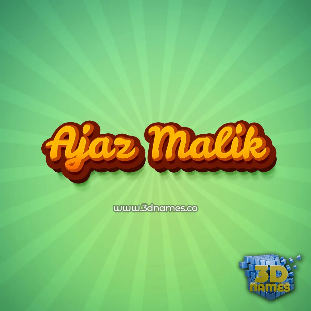 ajaz malik in Green Rays style - 3D name wallpaper