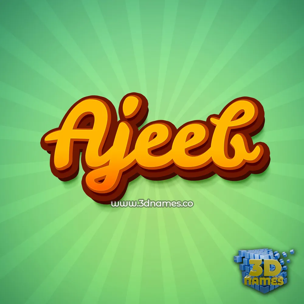 ajeeb in Green Rays style - 3D name wallpaper