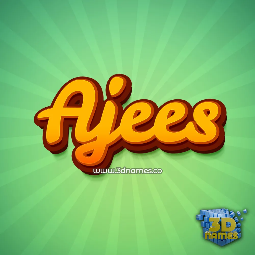 ajees in Green Rays style - 3D name wallpaper