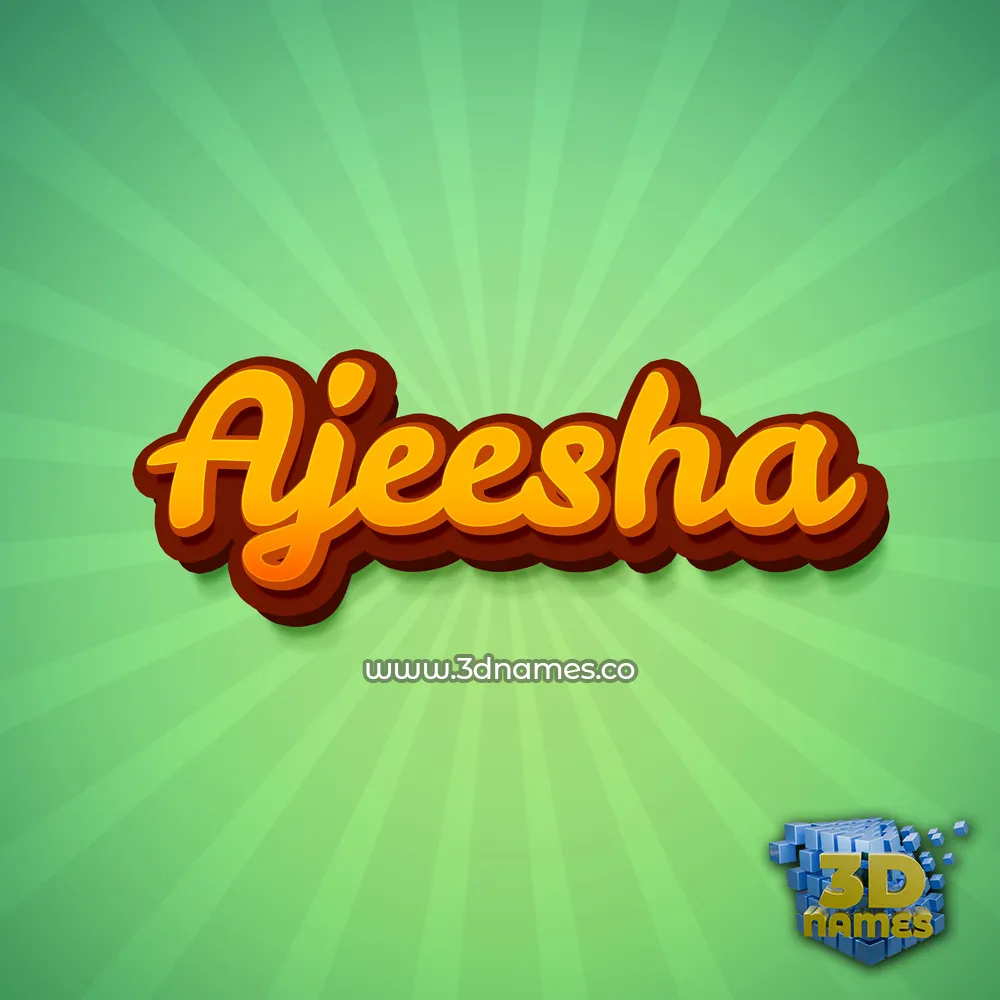 ajeesha in Green Rays style - 3D name wallpaper