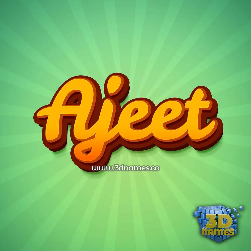 ajeet in Green Rays style - 3D name wallpaper