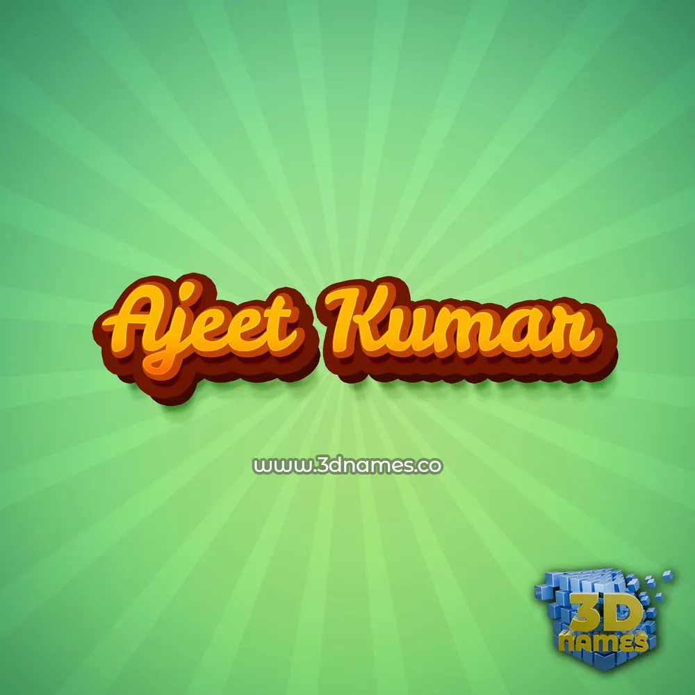ajeet kumar in Green Rays style - 3D name wallpaper