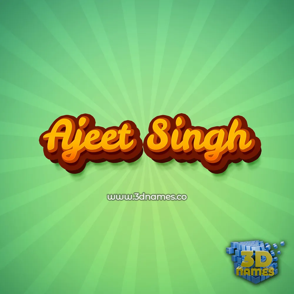 ajeet singh in Green Rays style - 3D name wallpaper
