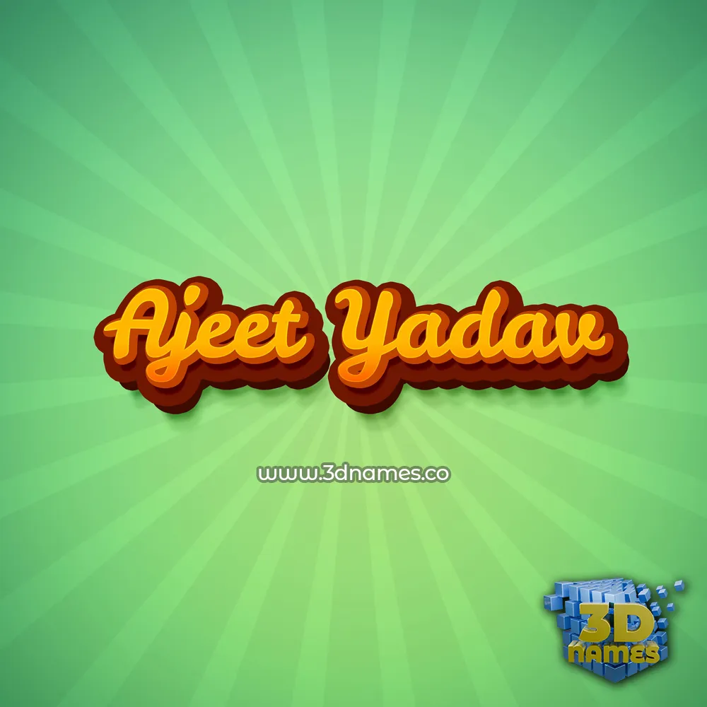 ajeet yadav in Green Rays style - 3D name wallpaper