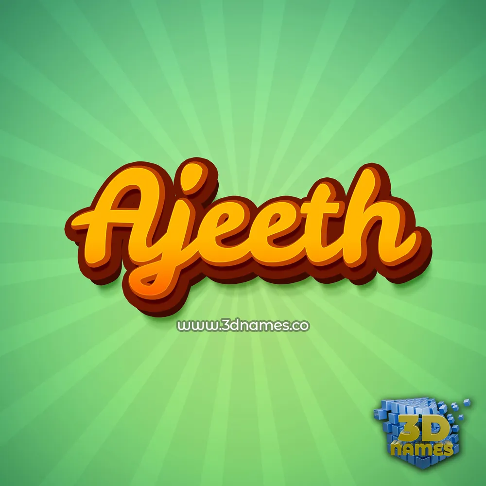 ajeeth in Green Rays style - 3D name wallpaper