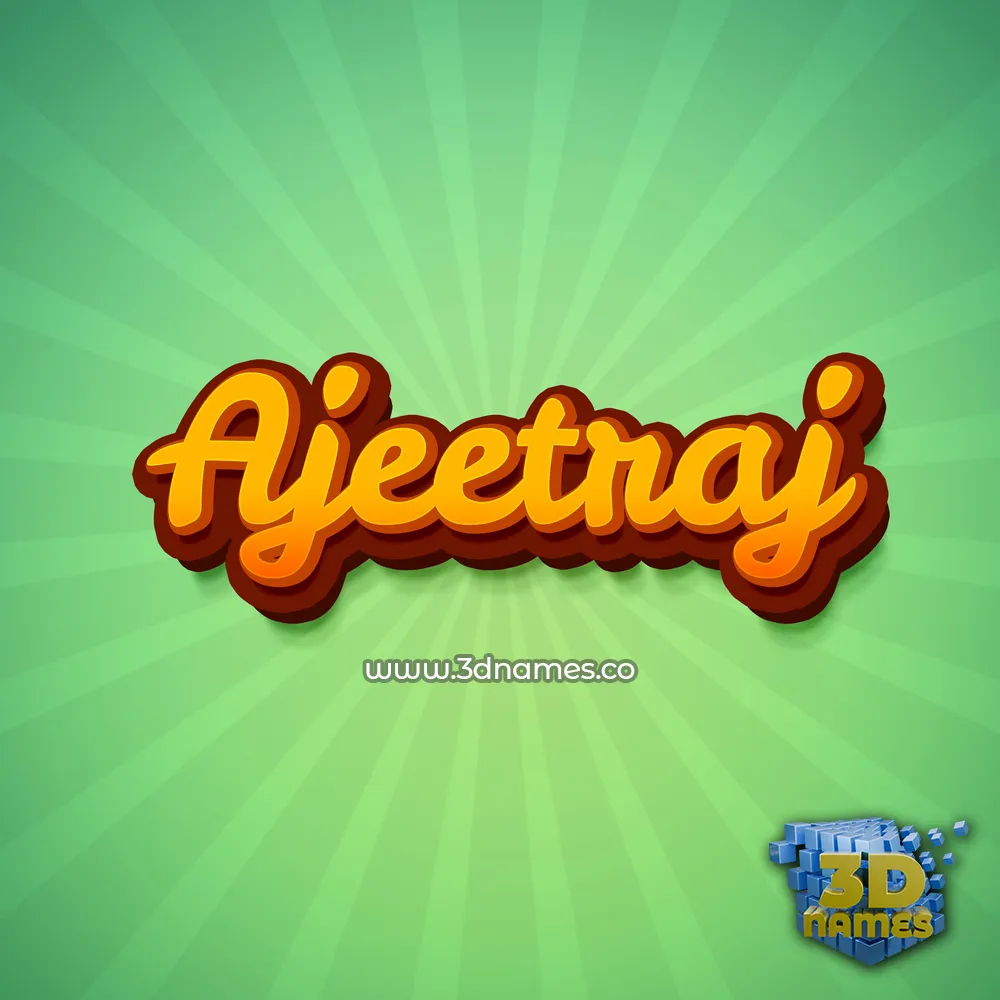 ajeetraj in Green Rays style - 3D name wallpaper