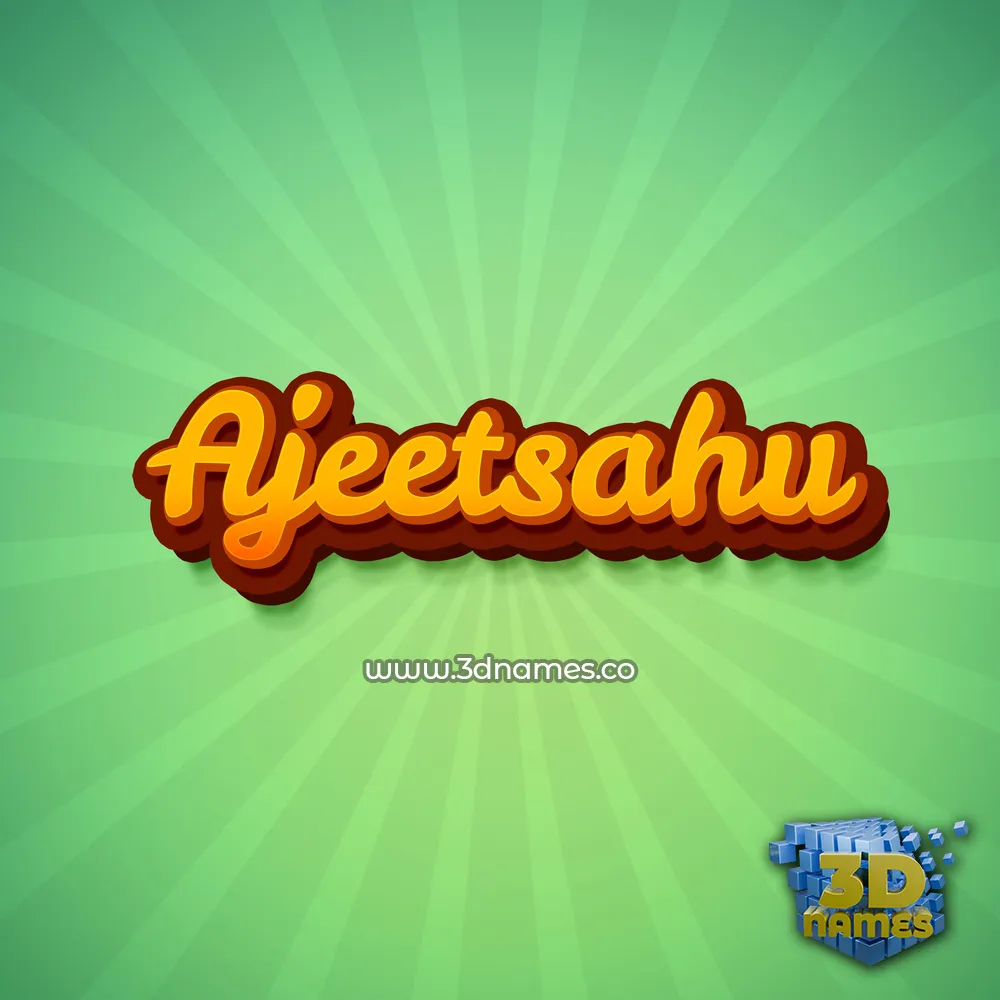 ajeetsahu in Green Rays style - 3D name wallpaper