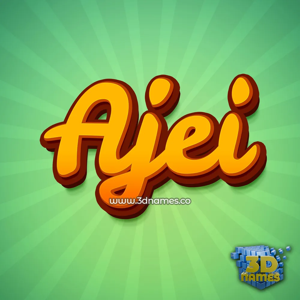 ajei in Green Rays style - 3D name wallpaper