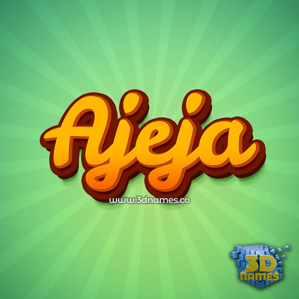 ajeja in Green Rays style - 3D name wallpaper