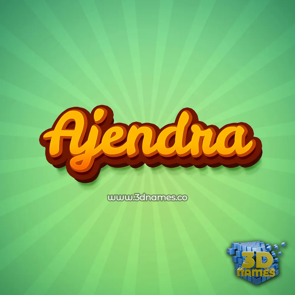ajendra in Green Rays style - 3D name wallpaper