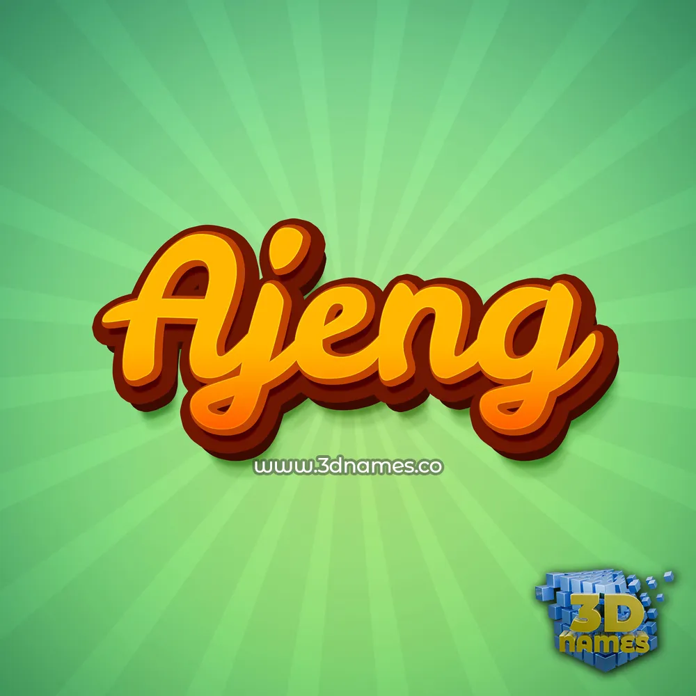 ajeng in Green Rays style - 3D name wallpaper