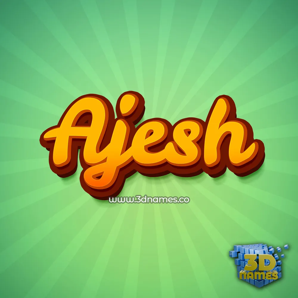 ajesh in Green Rays style - 3D name wallpaper