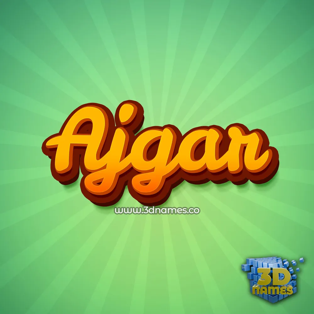 ajgar in Green Rays style - 3D name wallpaper