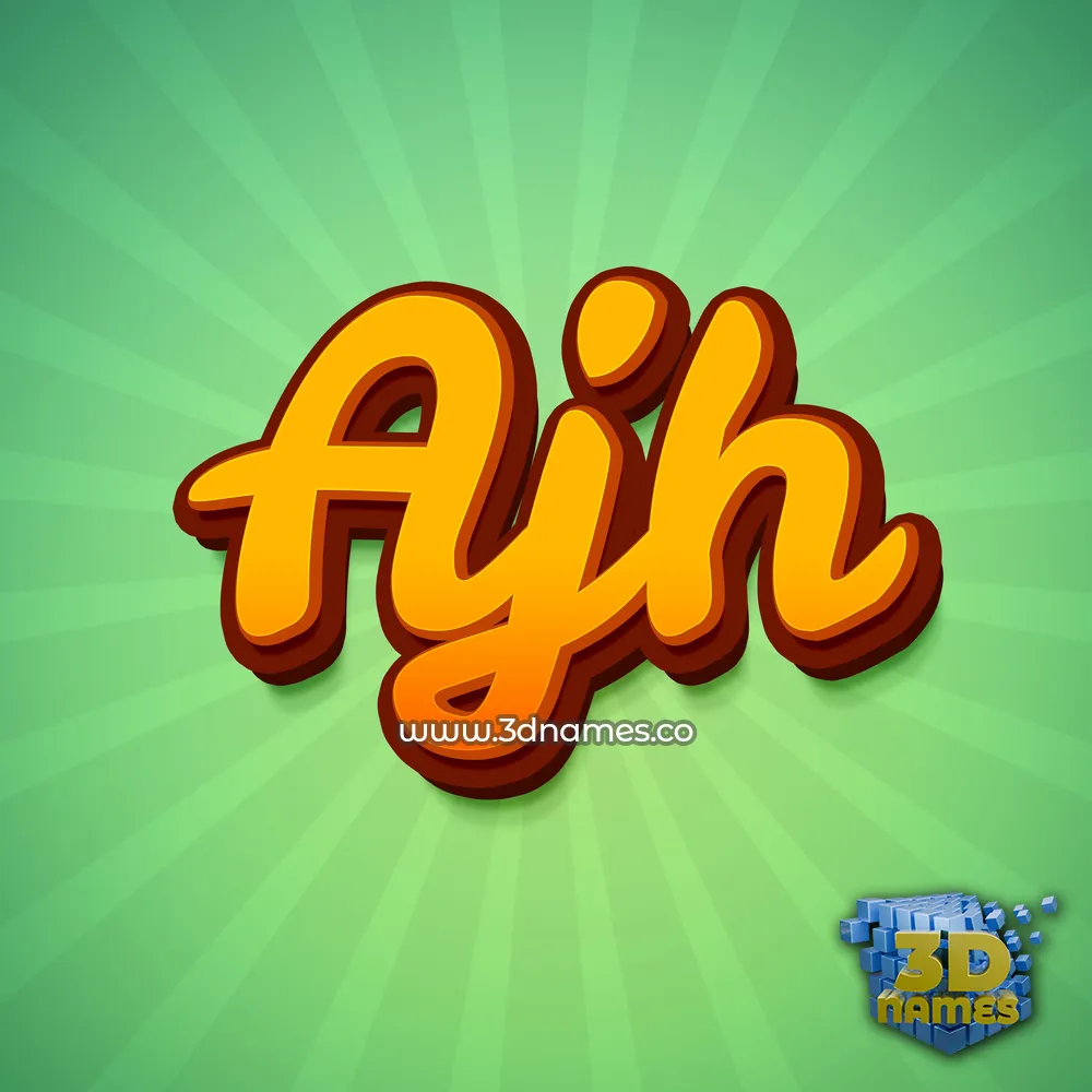 ajh in Green Rays style - 3D name wallpaper