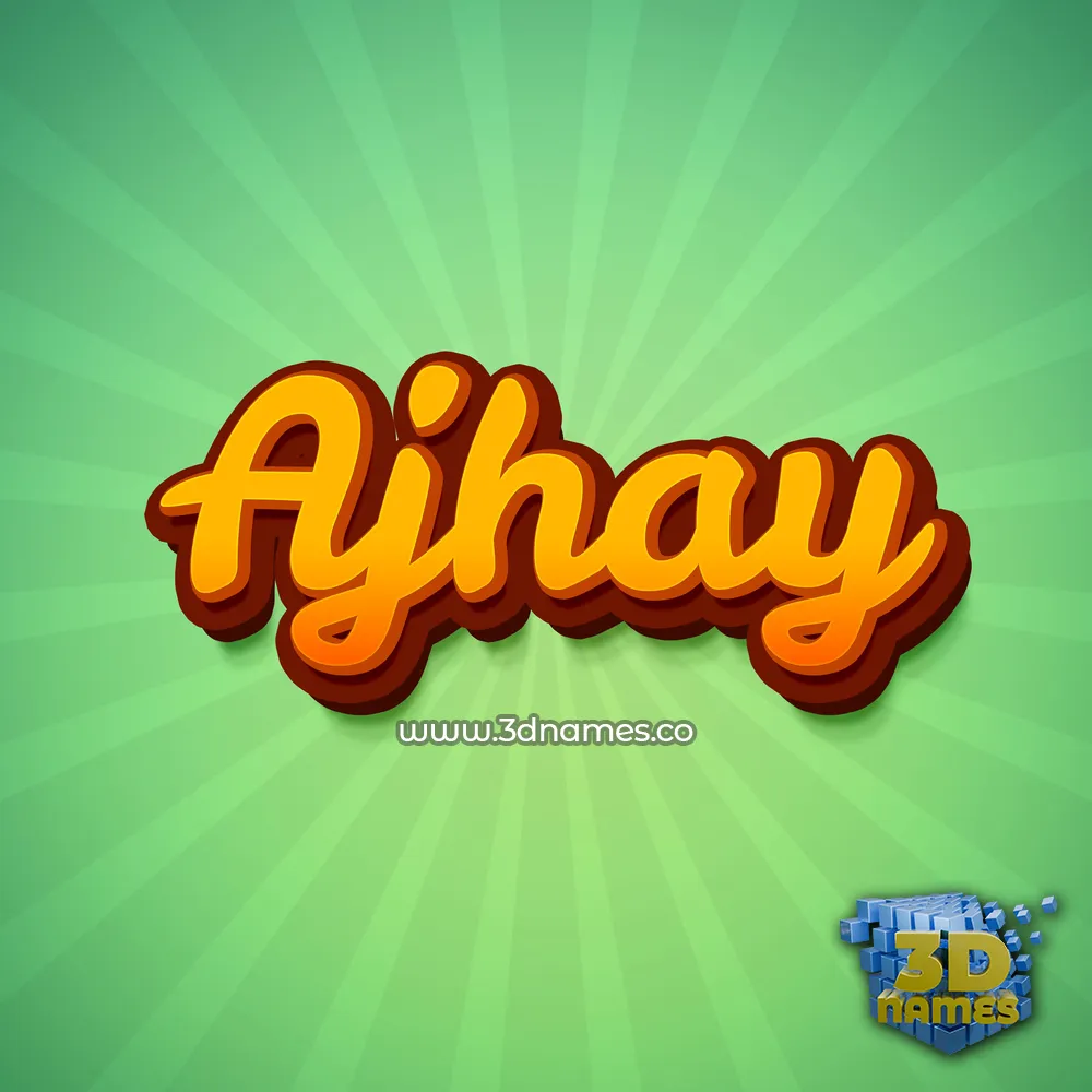 ajhay in Green Rays style - 3D name wallpaper