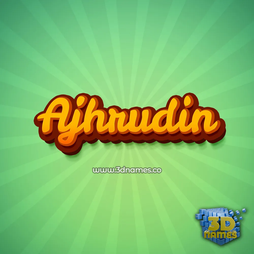 ajhrudin in Green Rays style - 3D name wallpaper