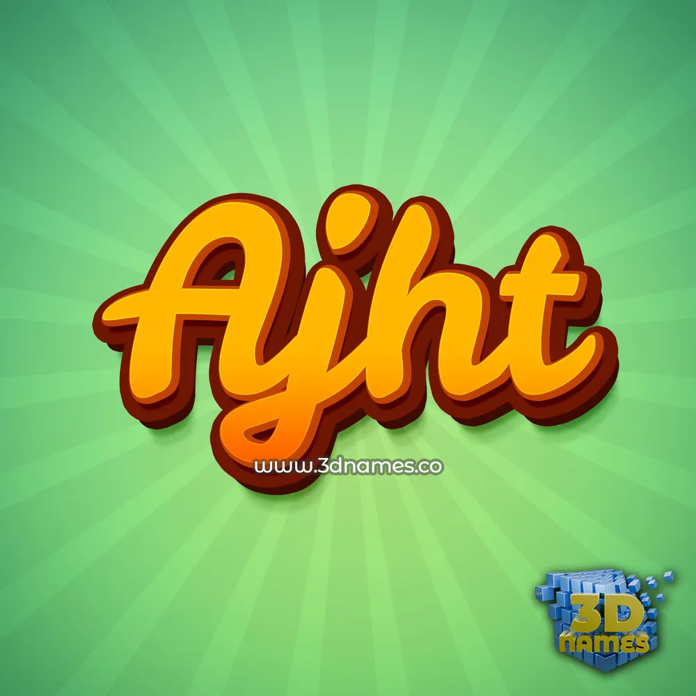 ajht in Green Rays style - 3D name wallpaper