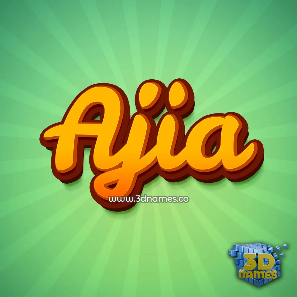 ajia in Green Rays style - 3D name wallpaper