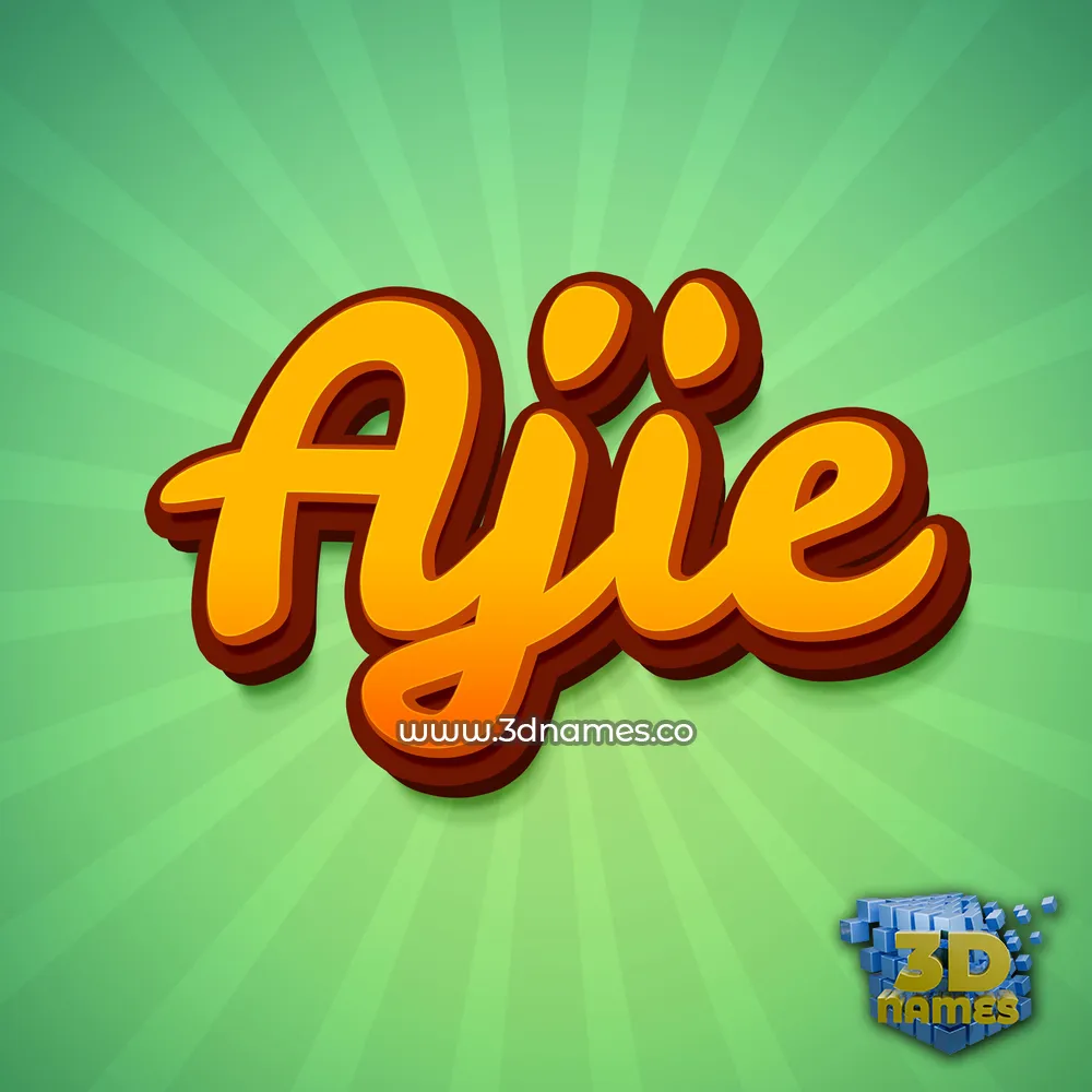 ajie in Green Rays style - 3D name wallpaper