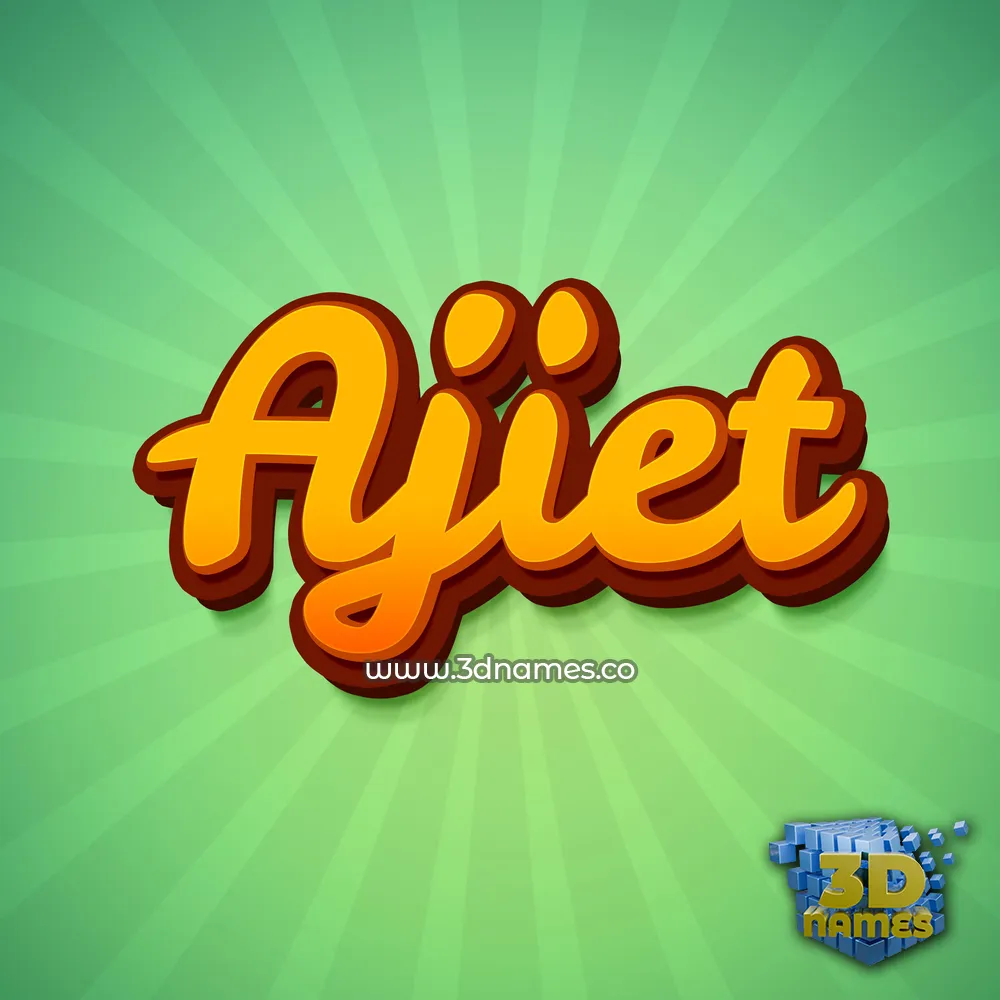 ajiet in Green Rays style - 3D name wallpaper
